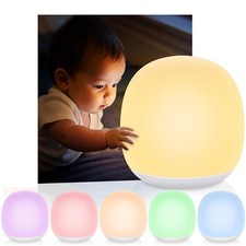 Baby Night Light Lamp 8 RGB Colors Changing with 1H Timer Touch Control for kids