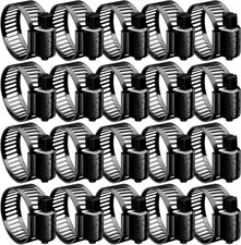 20pcs Black Hose Clamp,1/2"-3/4" 13-19mm 304 Hose Clamps Stainless Steel Adjusta