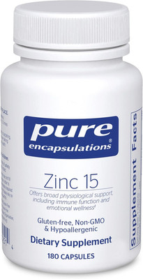 Pure Encapsulations Zinc 15mg Zinc Picolinate Immune Support 180 Capsules