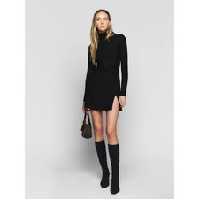 Reformation Black Libra Knit Sweater Dress Size Large