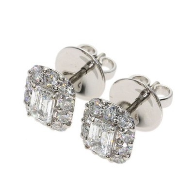 GRAFF  Emerald Cut Diamond earring K18 White Gold  Ladies [Used]