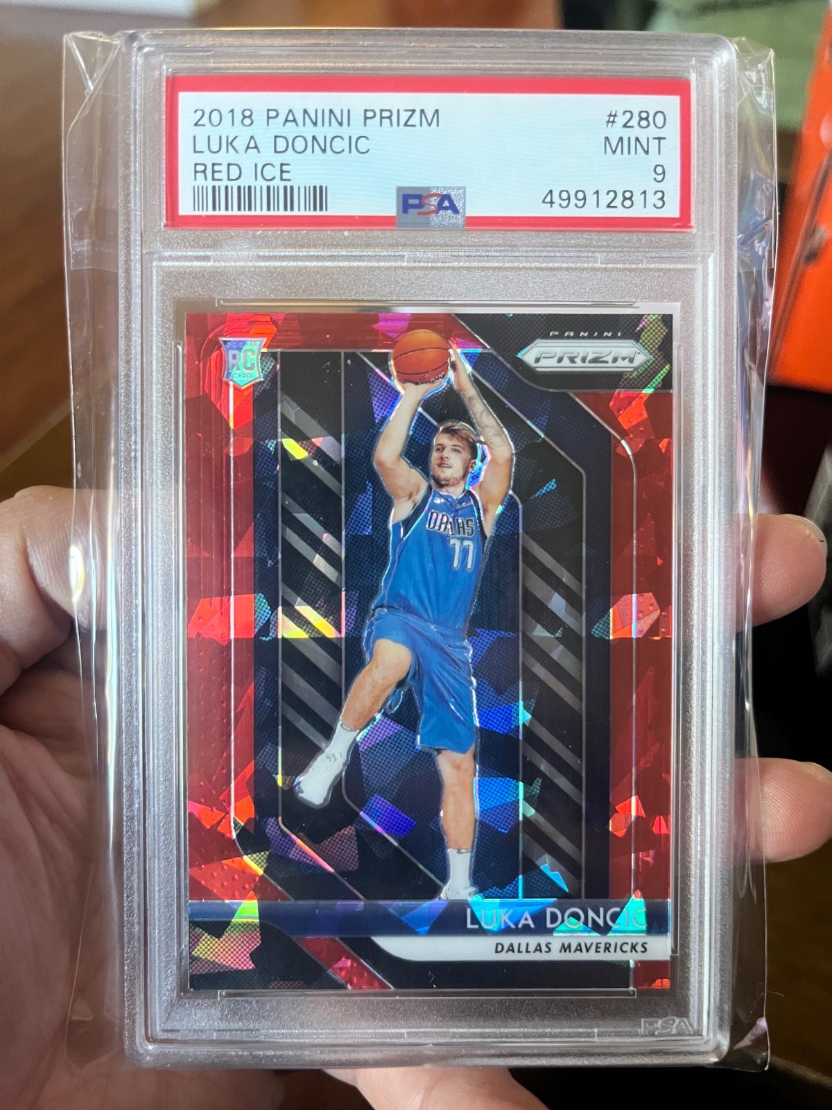 2018 Panini Prizm Luka Doncic #280 Red Ice Prizm PSA 9 Mint Rookie Card