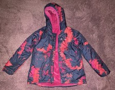 Columbia Girl's Big Fir Reversible Jacket Navy/Pink Youth Size LARGE 14-16