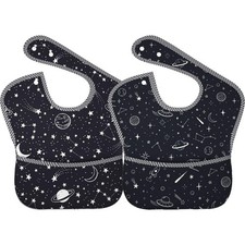 2 PCS Bibs Cute Baby Stuff 6-24 Months Waterproof Washable Fabric Feeding