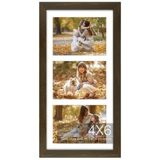 Golden State Art, 7x14 Picture Frame, Dark Brown Solid wood with Tempered Gla...