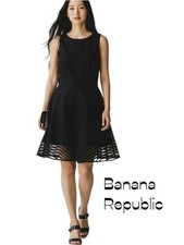 Banana Republic Black Sleeveless A-Line Midi Dress NWOT Size 2