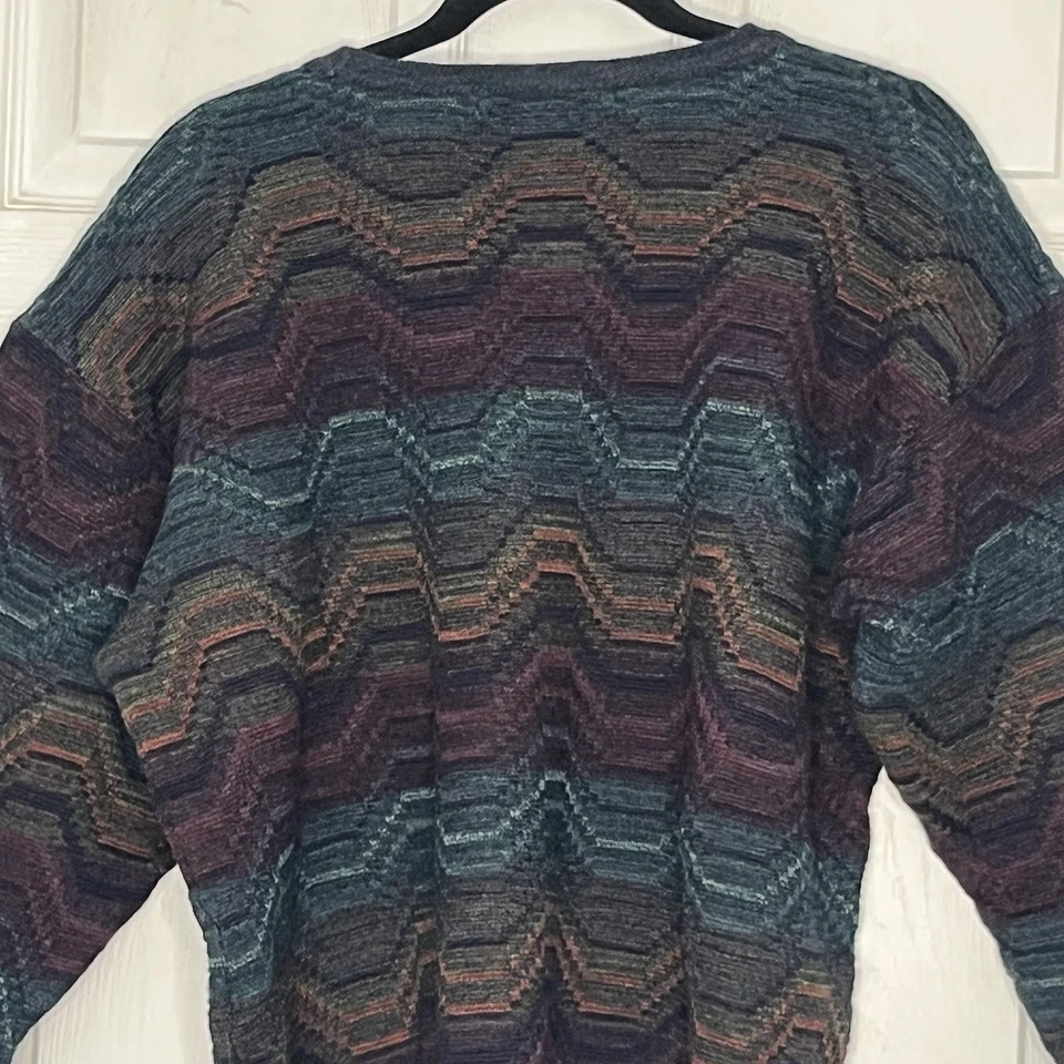 Triscots St Raphael Vintage Geo 3D Grandpa Sweater Pull Over Mens Size XL Merino - Image 4 of 4