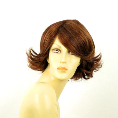 Perruque Courte Femme Brandy - Couleur Blond Clair Cuivré Méché - Synthétique - Taille Moyenne - Neuf Avec étiquette