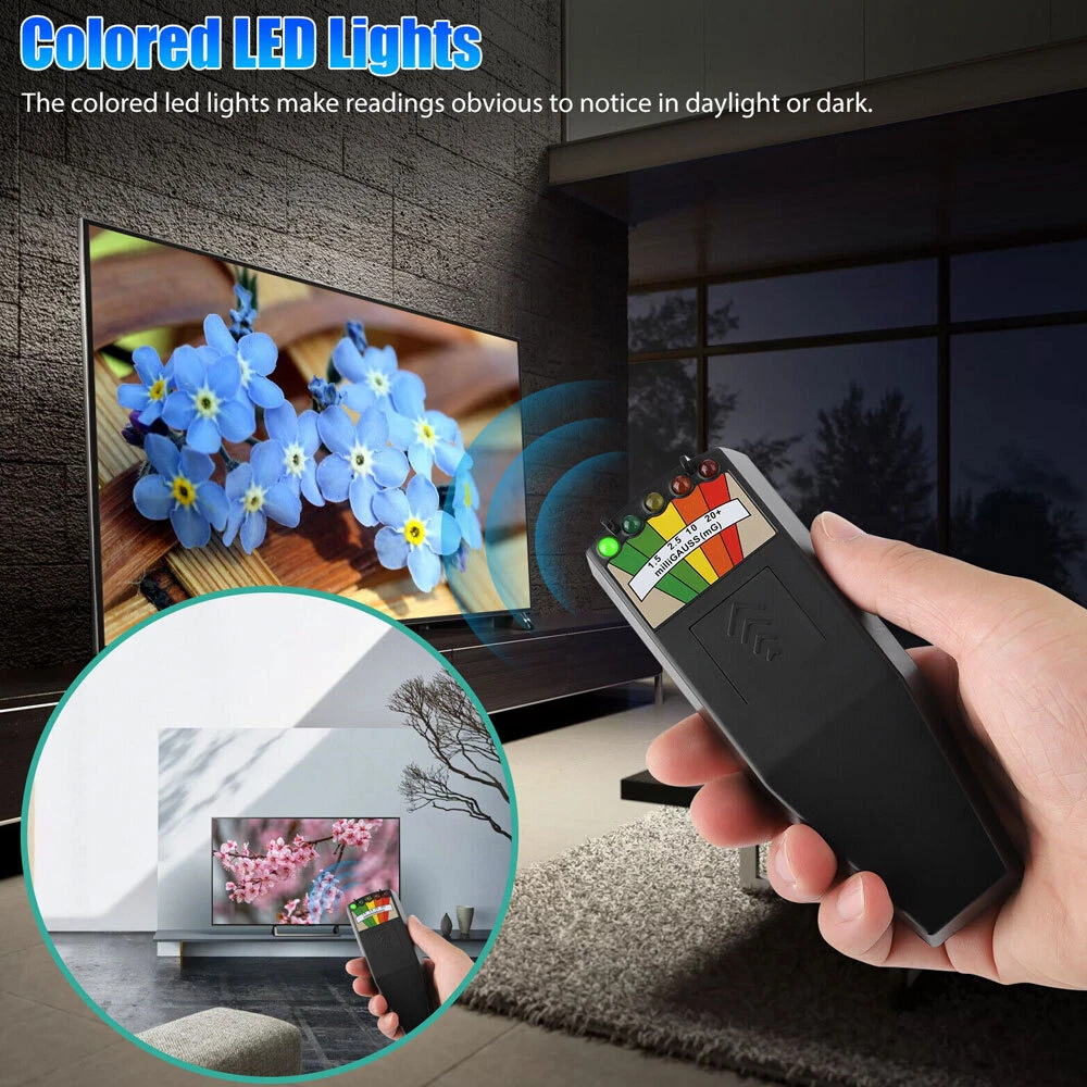 color tree Manual LED EMV Magnetic Field Ghost Detector Electromagnetic Paranormal Equipment Tester 50Hz-20,000Hz White