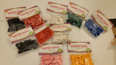 Block Tech Building Blocks Lot Of 10 Packs 50 Blocks Per Pack Mixed Color NIB