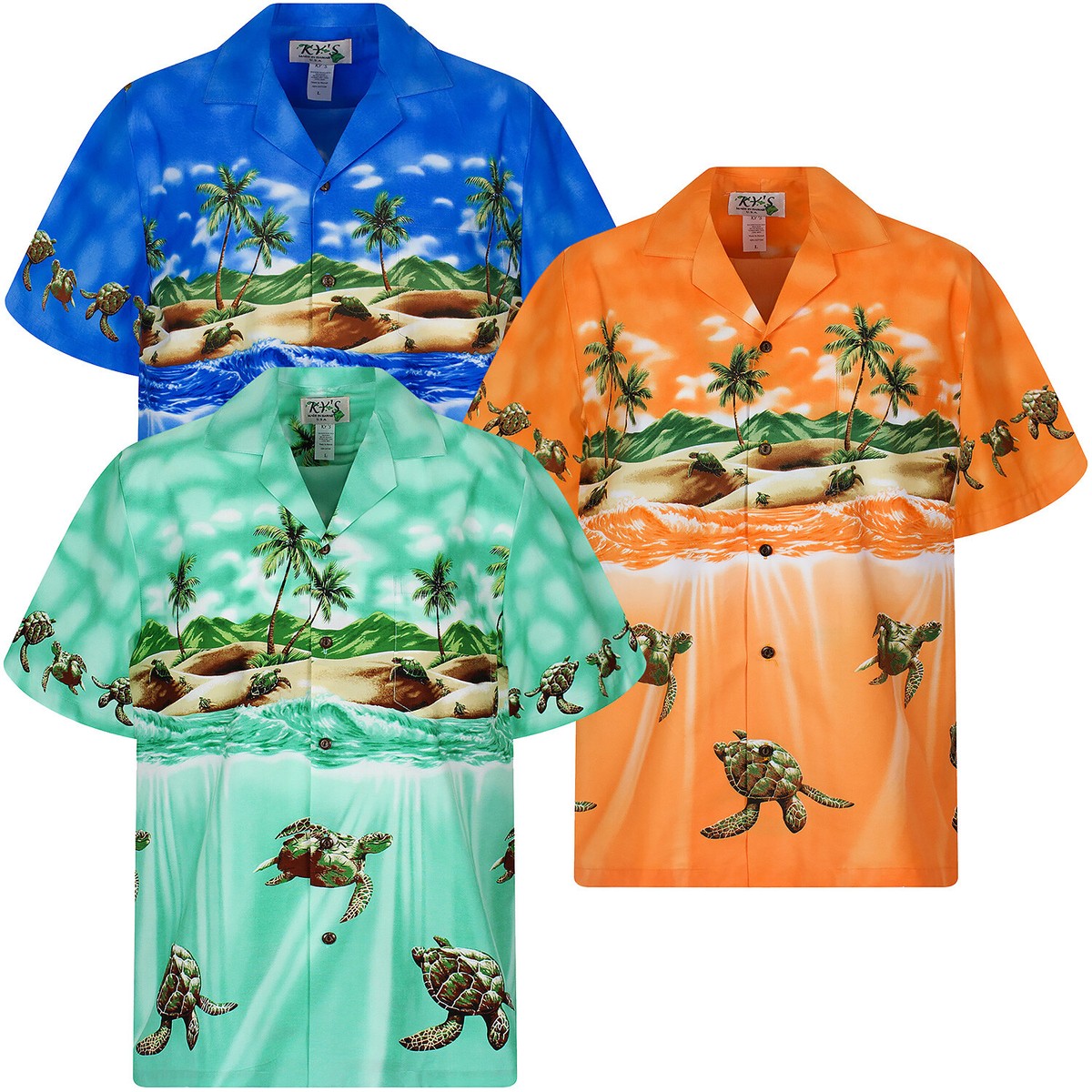 KY's Original Camicia Hawaiana Spiaggia Di Palme Palmbeach