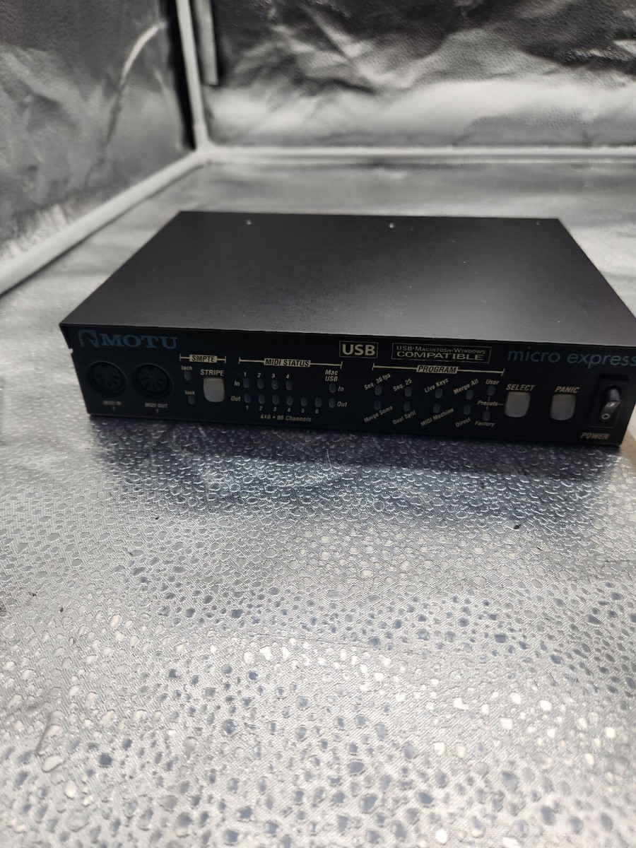 MOTU Micro Express USB MIDI Interface Microexpress Win 64