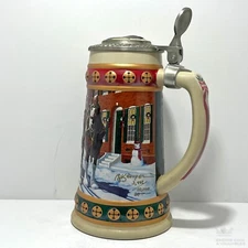 1994 Budweiser Holiday Stein Collector Series Hometown Holiday AUTOGRAPHED W/COA