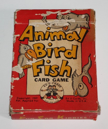 Vintage Animal Bird Fish Card Game 1940s ED-U Cards CT6 - Picture 2 of 7