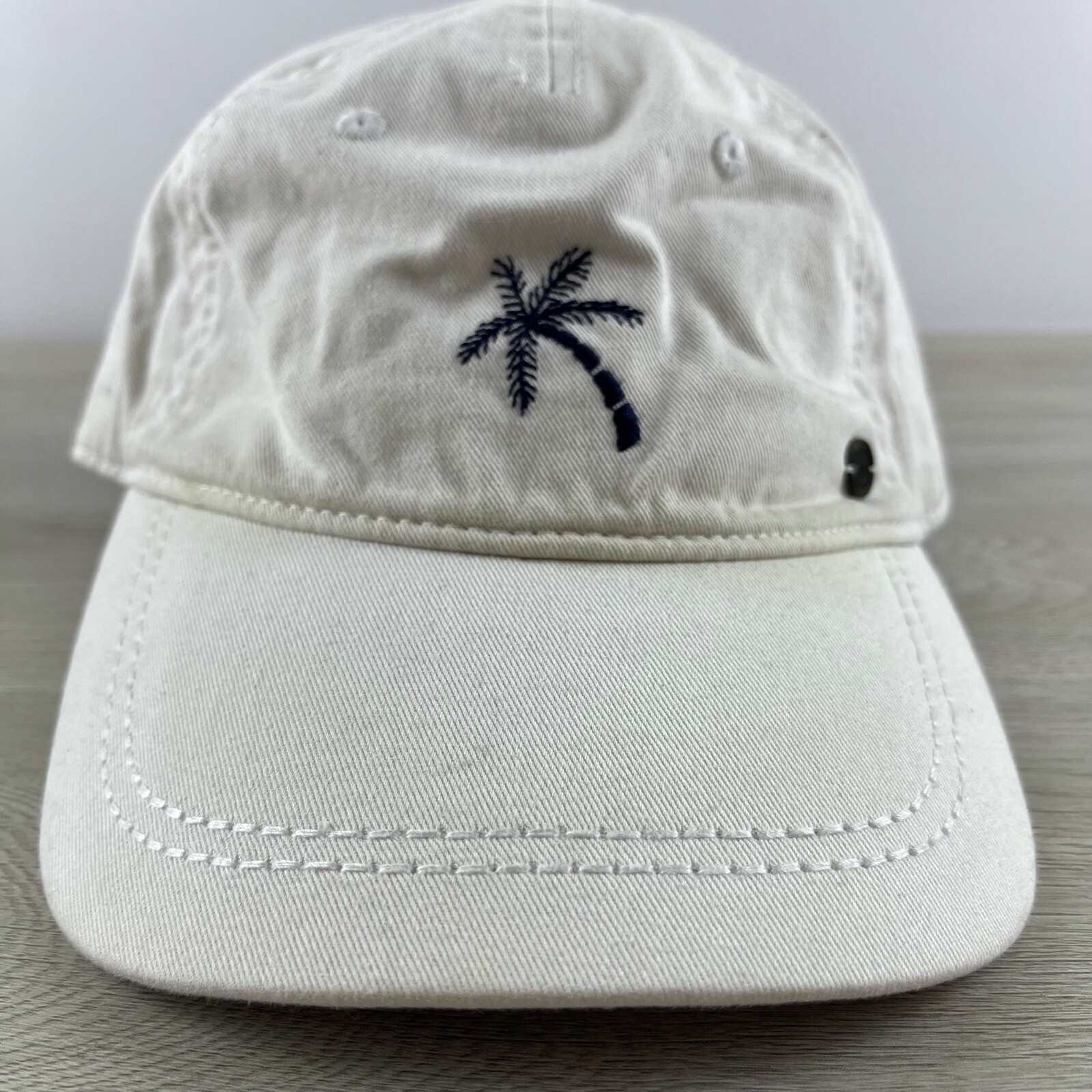 Palm Tree Patch Hat White Adjustable Hat Adult Si… - image 3