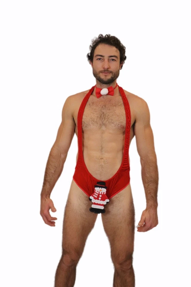 Sexy Christmas Men's Snowman Underwear Mankini Gag Pranks Gift Costume - Image 2 of 4