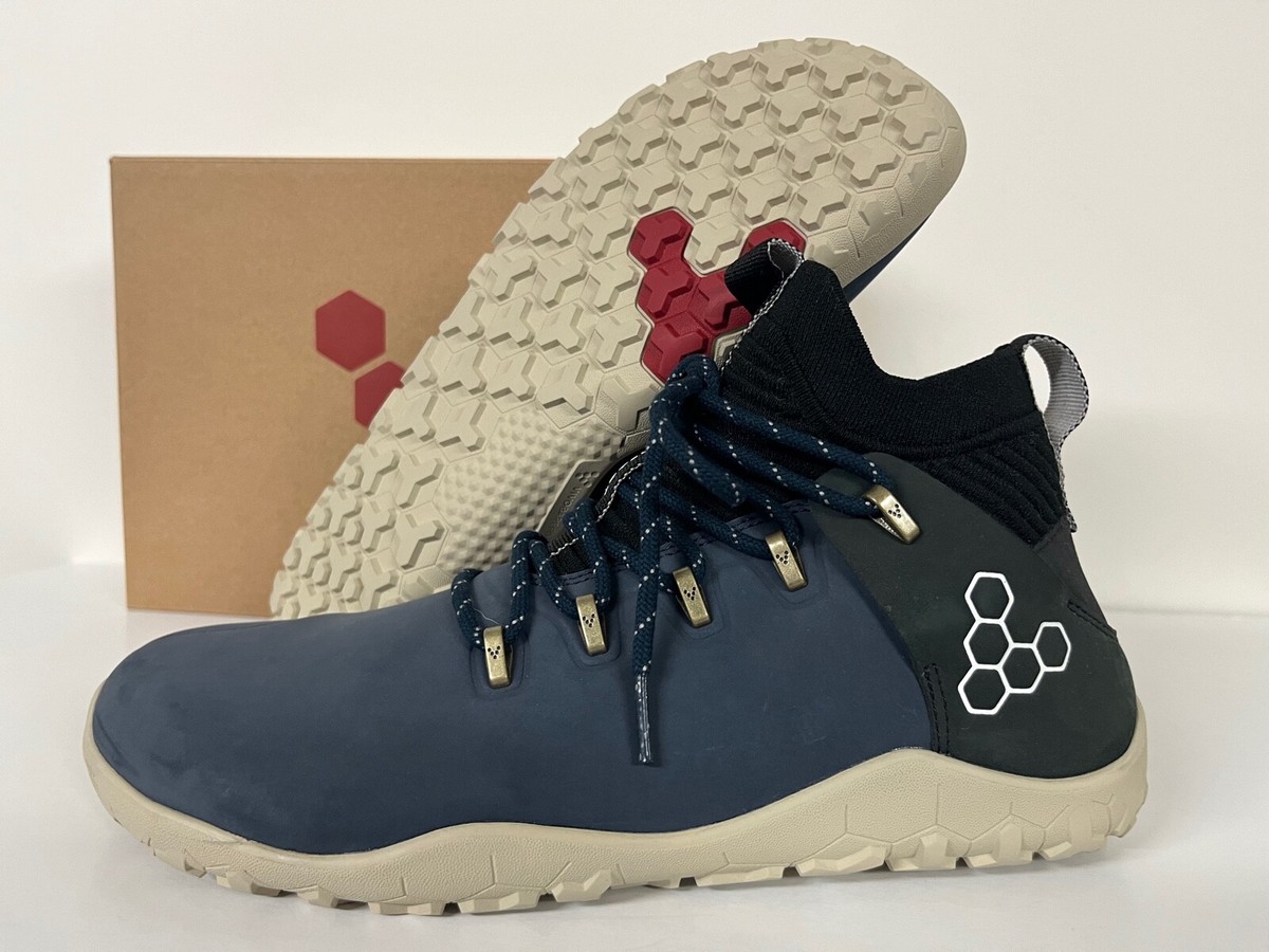 Womens VivoBarefoot Magna FG Leather Hiking Boots Dress Blue Black 