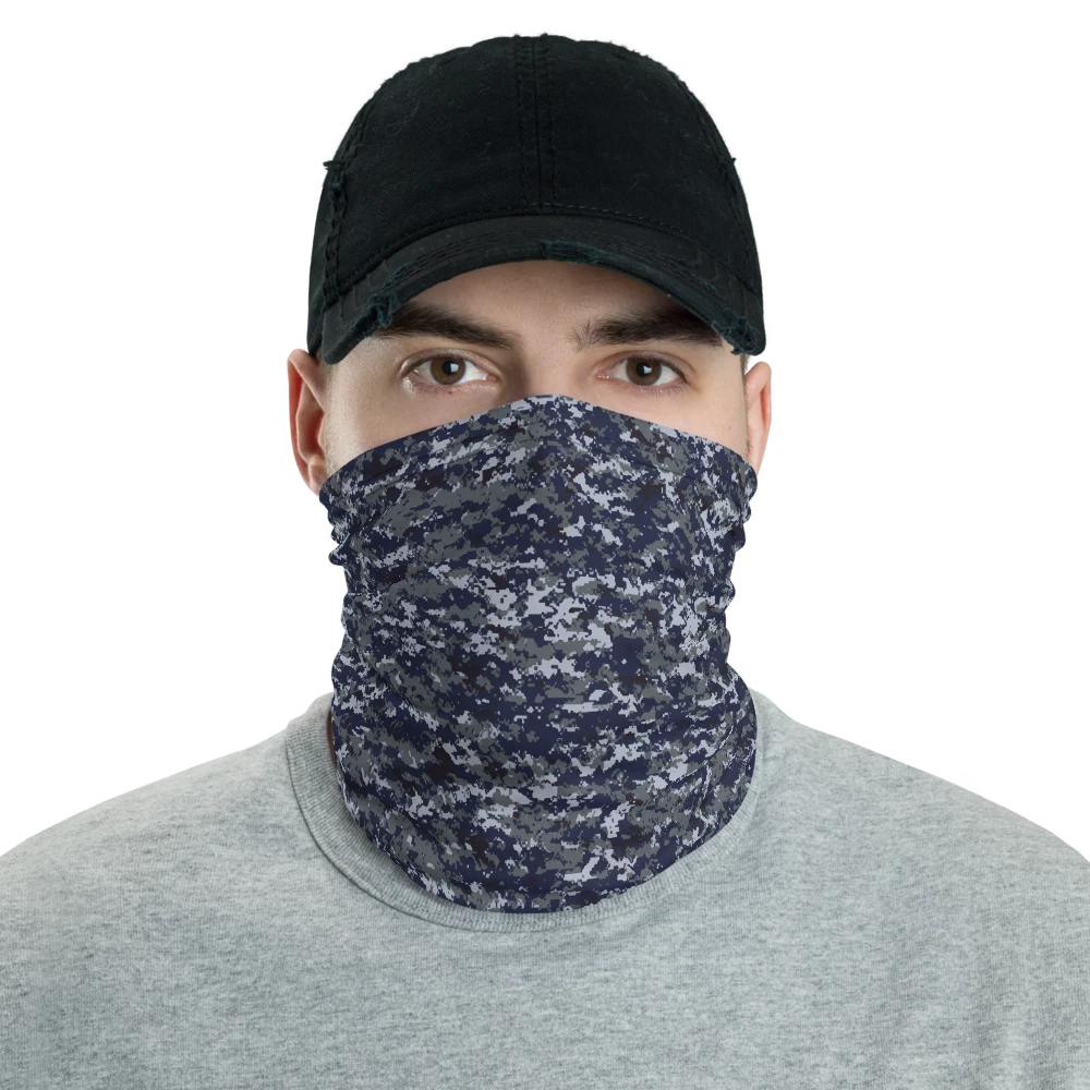 USN NWUPAT Blue DigitalCamouflage Neck Gaiter