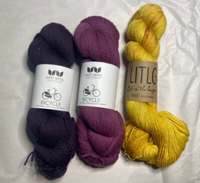 3-skein Yarn Knit Kit for Berry Crumble Shawl by Xandy Peters 100% Wool