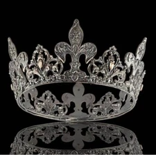 Silver Wedding Crown Costume Party, Accessories for Birthday, Halloween, Pageant