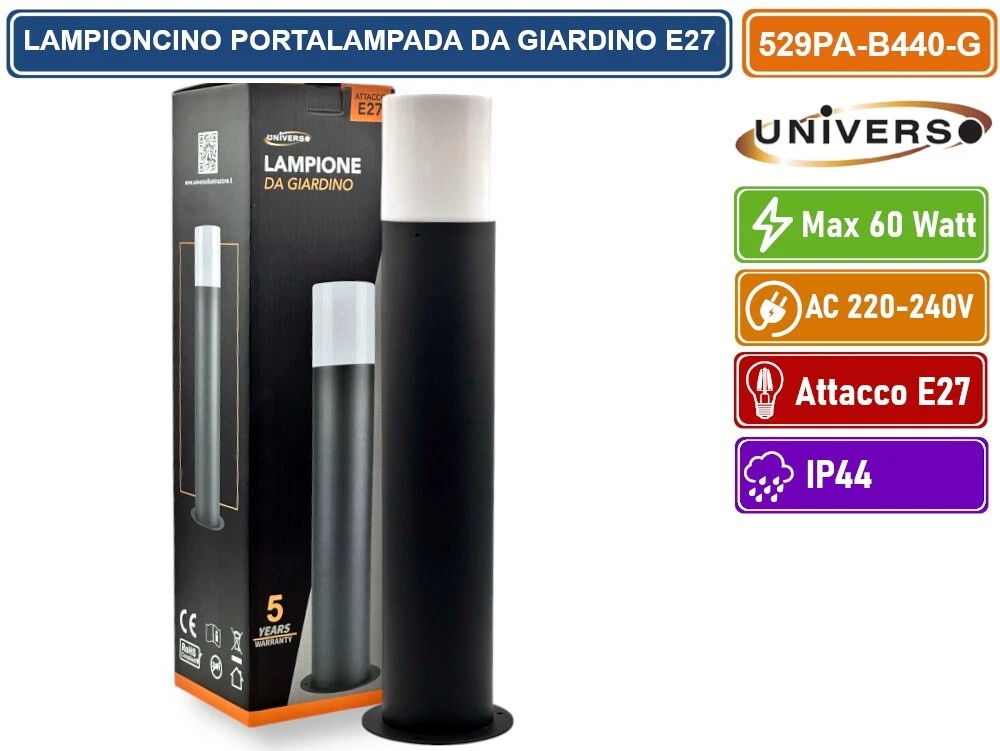 Amosfun 2 Portalampada E27 Per Esterni IP66 - Attacco In Rame Stile Vintage Per Giardino E Cortile - 2