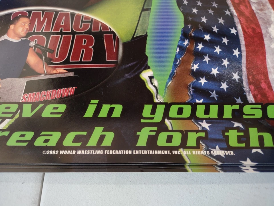 RARE Vintage 2002 Hurricane Helms & Kurt Angle WWF Poster 18" x 20" FREE SHIP - Image 2 of 3