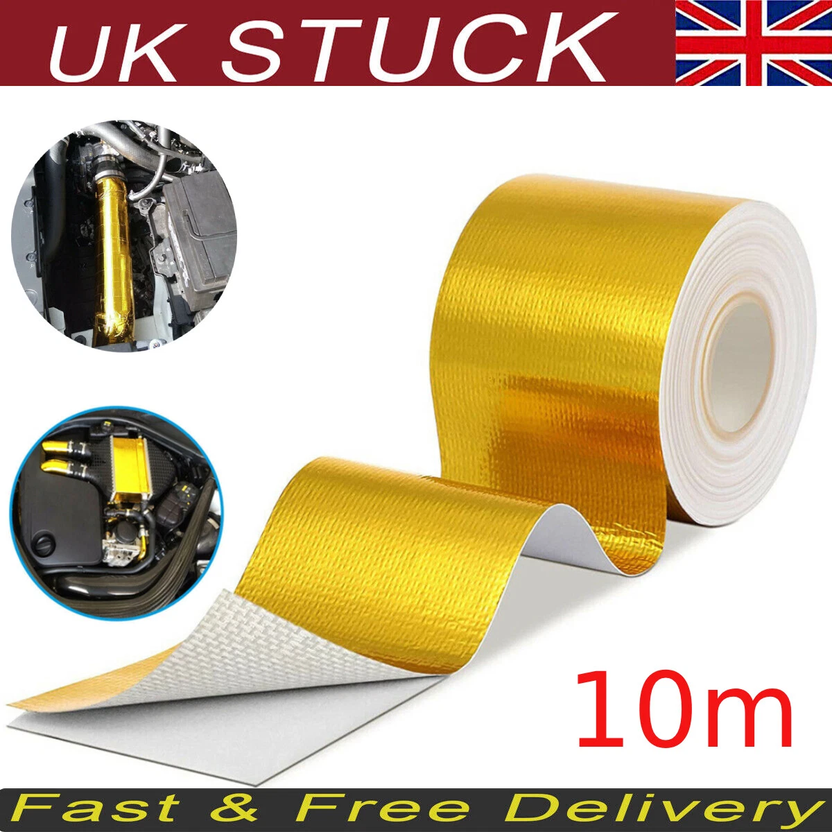 10M Heat Shield Wrap Tape Tool Auto Ohmotor Reflective Adhesive High  Temperature | eBay