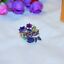miniature 2  - Luxe Violet Bleu Grand Ovale Libellule Bague Fleur Vintage Noël Cadeau pour Elle