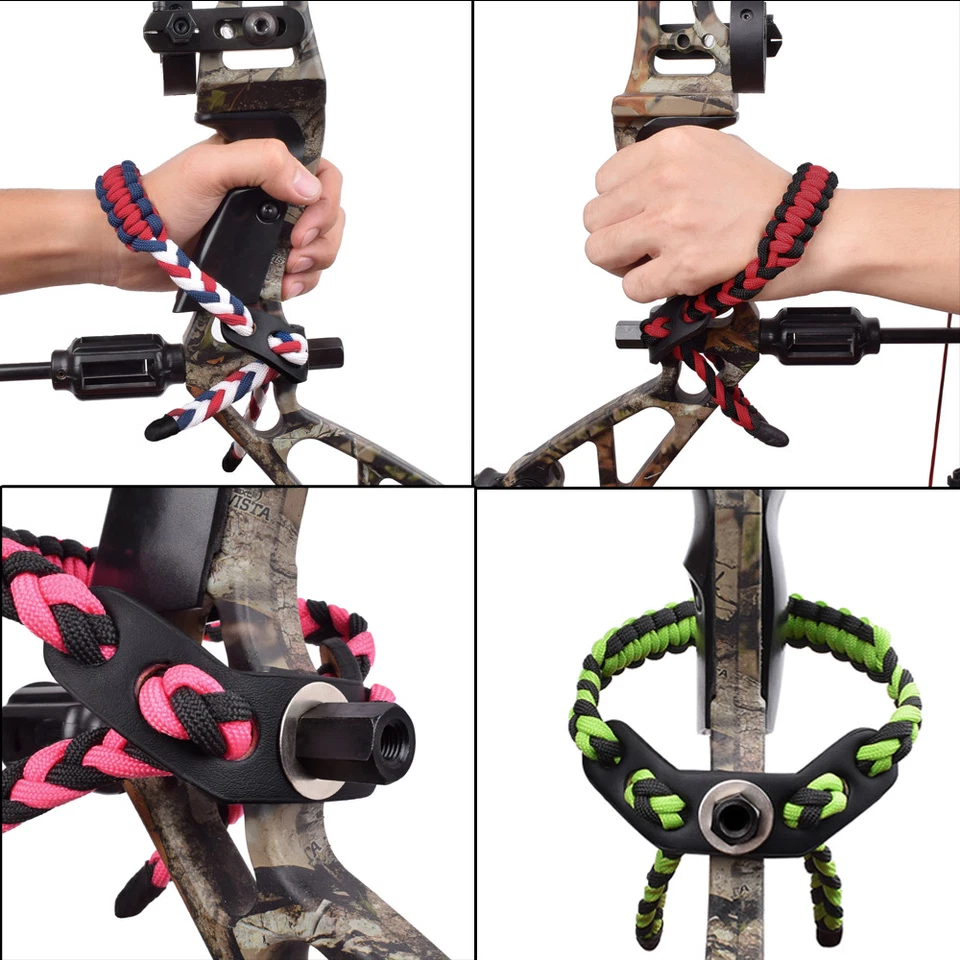 Archery Bow Wrist Sling Strap Braided Compound Bow Adjustable Paracord Colorful - Image 2 of 4