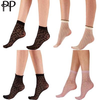 Pretty Polly Fashion Fußkettchen Damen transparentes Muster Söckchen 