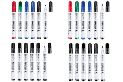 Crelando Permanentmarker 6er Pack Keilspitze oder runde Spitze wasserfest