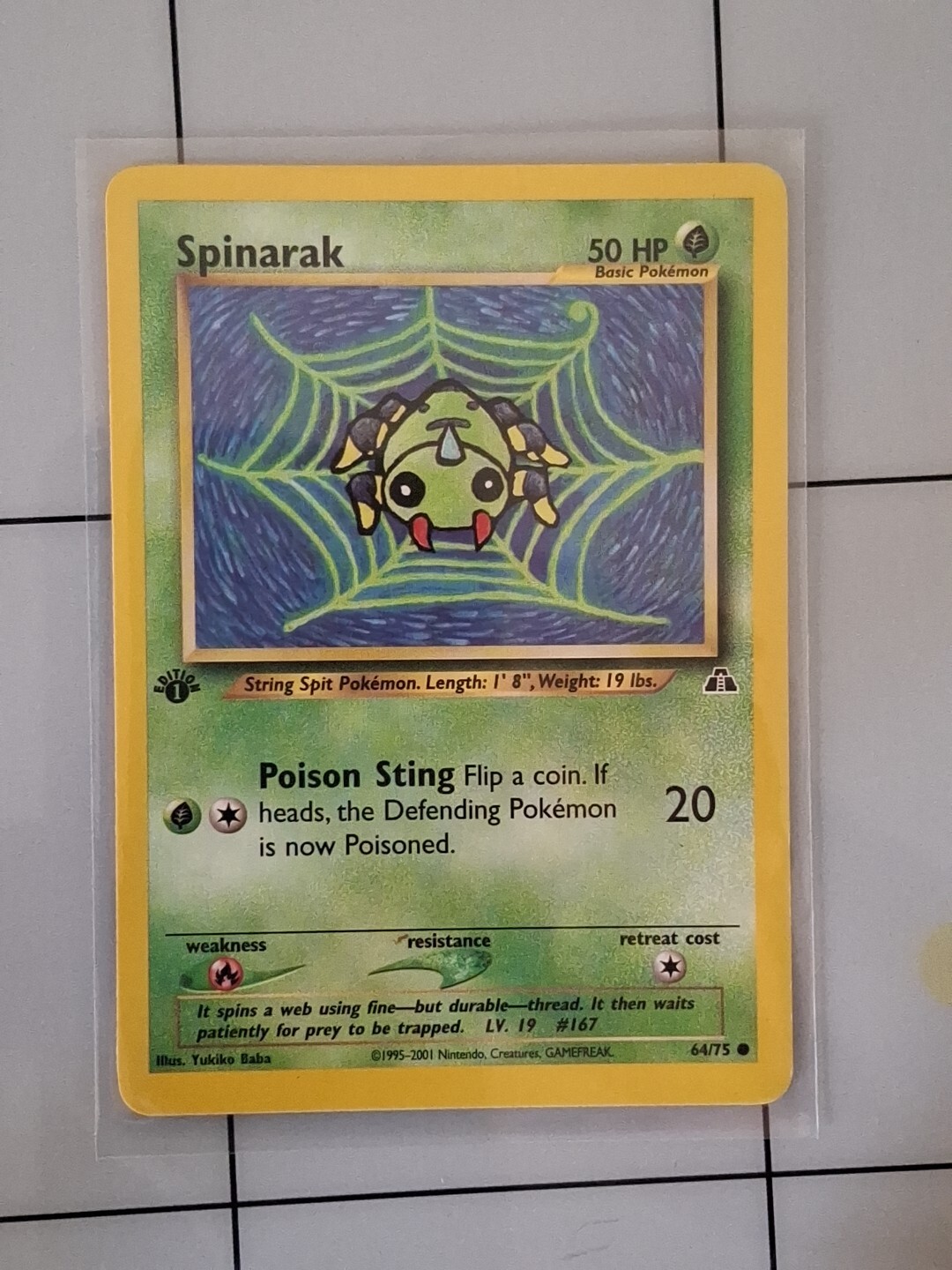 Spinarak 1st Edition 64/75 Neo Discovery Regular