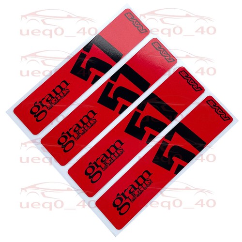1set 4pcs Red Rays Gram Lights Gramlights 57DR 57CR wheel Sticker JDM Decal - Picture 2 of 6
