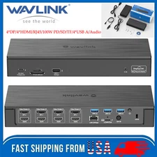 Thunderbolt 3 Laptop Docking Station USB C Dock Quadruple Monitor 4*HDMI/4*DP