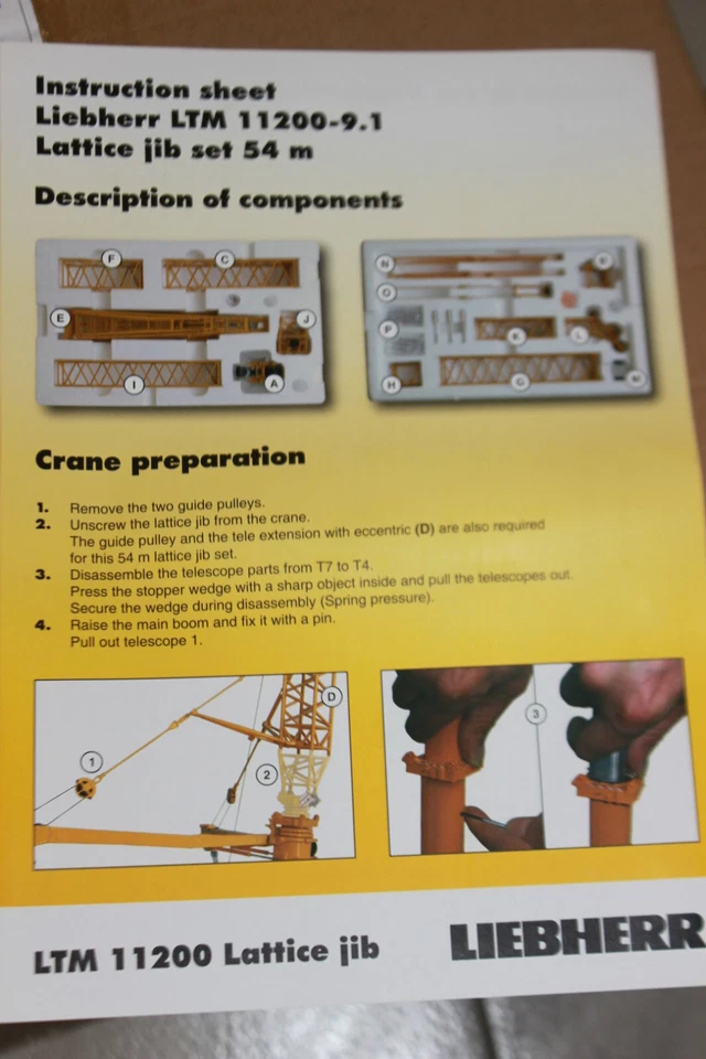 Nzg 732 2 Tip 54m for LTM 11200 Liebherr Crane lattice boom tip 1:50 new OVP - Image 3 of 4