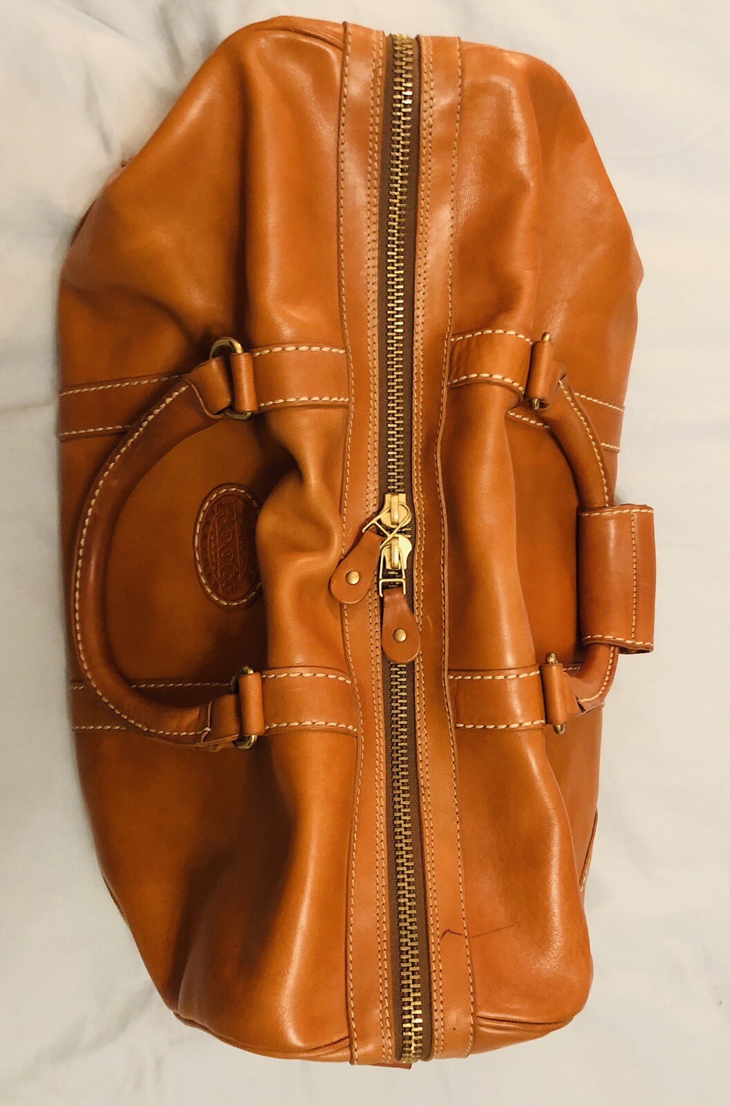 ROOTS Horween Leather Duffel Duffle Bag eBay