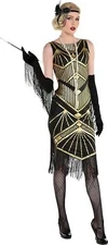 Roaring 20's Flapper Black Suit Yourself Fancy Dress Up Halloween Adult Costume