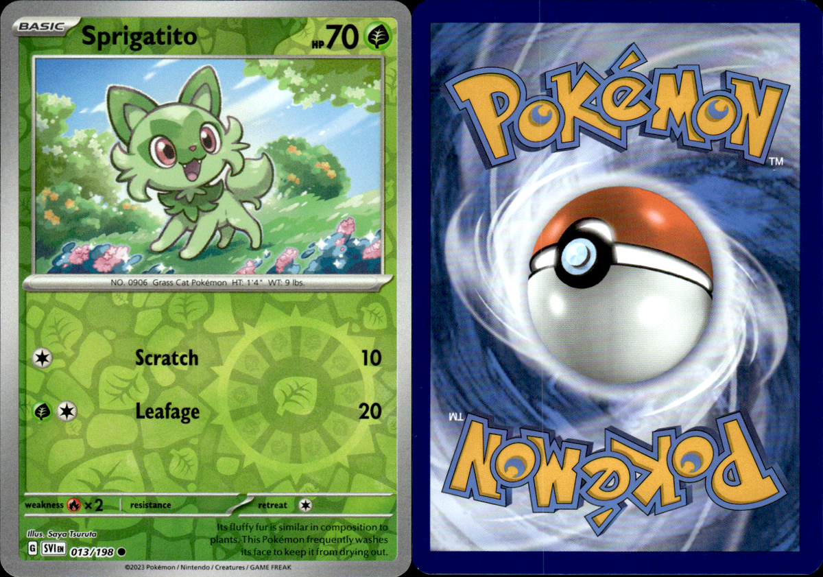 Sprigatito 013/198 Reverse Foil Common Scarlet and Violet Base Set