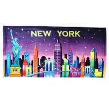 NYC Skyline Beach Towel - New York City Souvenir Pool Bath Travel Gift