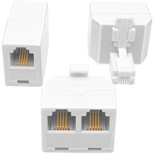 2 1 Pack RJ11 Phone Jack Splitter  Phone Line Coupler for Landline/Fax White