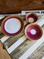 WEIMAR PORZELLAN Mocca Mokka Tasse "PETRA" Golddekor Rot