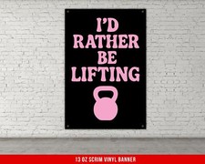 Home Gym Banner - Motivational Fitness Decor Weightlifting Flag