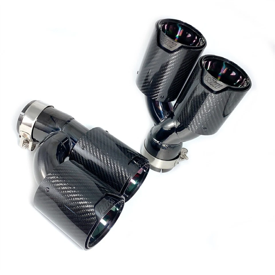 1 par de tubo de escape duplo ponta de fibra de carbono M para BMW 525i 528i 530i G30 G31 - Imagem 4 de 4