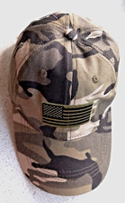 USA FLAG EMBROIDERED NEW BASEBALL CAP CAMOUFLAGE CURVED BRIM TRI-GLIDE SLIDE