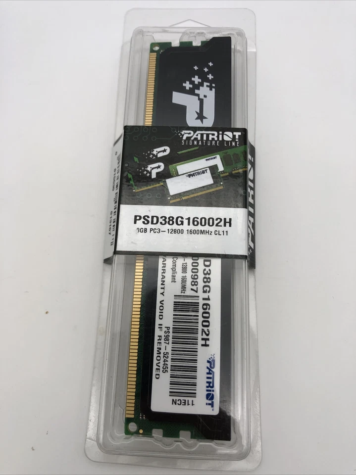 Patriot PSD38G16002H Signature 8GB DDR3 CL11 PC3-12800 1600MHz DIMM Heat Shield - Image 2 of 2