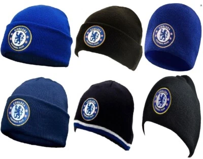 Chelsea FC Hat Turn up/bobble/Skull Beanie Hat Royal Official Licensed Football