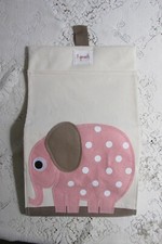 3 Sprouts Baby Pink Elephant Diaper Stacker Canvas Hanging Storage Bin NWOT