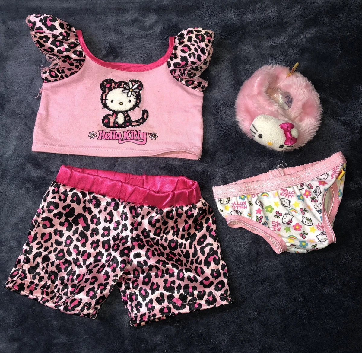 Build A Bear Hello Kitty Clothing Lot Leopard Cheetah Pajamas Underwear