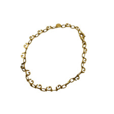 GUCCI Bracelet Logo Chain 18K 750 Yellow Gold
