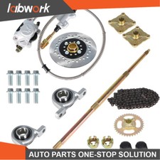 Labwork 32" Go Kart ATV Rear Axle Kit Shaft Hub Chain Brake Master Cylinder